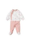 Babidu Baby Girl Frill and Print Two Piece Set, Pink Multi