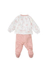 Babidu Baby Girl Frill and Print Two Piece Set, Pink Multi