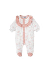 Babidu Baby Girl Frill Long Sleeve Sleepsuit, Pink Multi