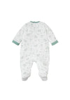 Babidu Baby Print Long Sleeve Sleepsuit, Green Multi