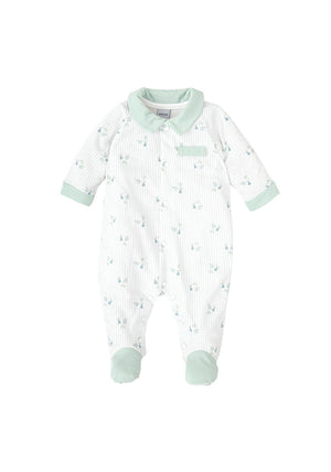 Babidu Baby Boy Long Sleeve Collar Sleepsuit, Green