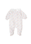 Babidu Baby Girl Frill Collar Floral Sleepsuit, White