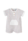 Babidu Baby Boy Stripe Romper, White Multi