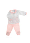 Babidu Baby Girl Floral and Stipe Set, Pink