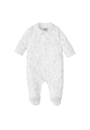 Babidu Baby Long Sleeve Print Sleepsuit, White