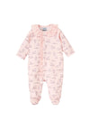 Babidu Baby Girl Frill Collar Print Sleepsuit, Pink