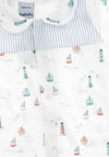 Babidu Baby Boy Sail and Stripe Long Sleeve Babygrow, Blue