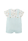 Babidu Baby Boy Check Short Sleeve Romper, Blue