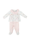 Babidu Baby Girl Stripe and Boat Two Piece Set, Pink Multi