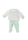 Babidu Baby Girl Ditsy Floral 2 Piece Set, Green