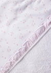 Babidu Frill Panel Hooded Towel, White & Pink
