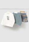 Mayoral Baby Girl Top Cardigan and Skirt Set, Blue