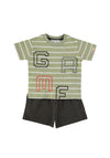 Babybol Baby Boy Game Tee and Short Set, Green