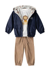 Hashtag Baby Boy Little King 3 Piece Set, Navy Multi