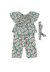 Babybol Baby Girl Floral Top Trouser and Headband Set, Blue Multi