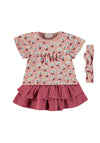 Babybol Baby Girl Smile Floral 3 Piece Set, Pink