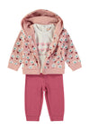 Babybol Baby Girl Floral 3 Piece Tracksuit, Pink