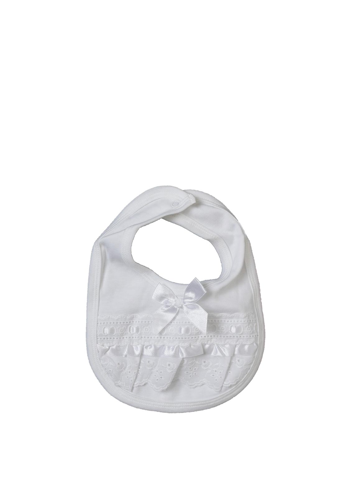 My Little Chick Bow and Ribbon Bib, White
