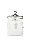 Snuggle Baby Cross Christening Shawl, White
