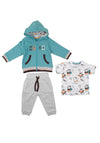 Babybol Baby Boy Hero 3 Piece Tracksuit, Blue Multi