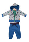 Babybol Baby Boy Urban Star 3 Piece Tracksuit, Grey Multi