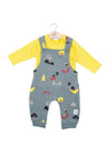Babybol Baby Boy Top and Overall Set, Green Multi
