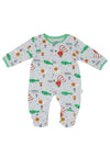 Babybol Baby Boy Print Long Sleeve Sleepsuit, Grey Multi
