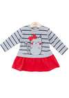 Babybol Baby Girl Striped Sweater Dress, Grey Multi