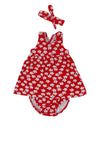 Babybol Baby Girl Floral Dress 3 Piece Set, Red