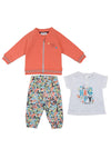 Babybol Baby Girl Pretty Girl 3 Piece Tracksuit, Orange