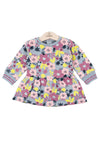 Babybol Baby Girl Floral Sweater Dress, Grey Multi