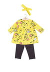 Babybol Baby Girl So Sweet Dress and Legging Set, Yellow