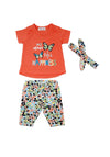 Babybol Baby Girl Butterfly and Floral Tee and Legging Set, Orange
