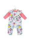 Babybol Baby Girl Overall and Top Set, Grey Multi