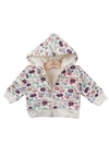 Babybol Baby Girl Fleece Lined Jacket With Hood, Multi