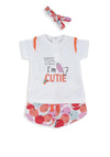 Babybol Baby Girl Fruit Top and Short Set, Orange