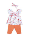Babybol Baby Girl Fruit Top and Legging Set, Orange