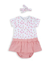 Babybol Baby Girl Floral 3 Piece Dress Set, Pink