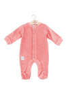 Babybol Baby Girl Velour Rib Knit Sleepsuit, Coral