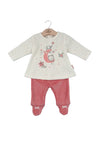 Babybol Baby Girl Velour Moon 2 Piece Set, Cream