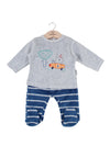 Babybol Baby Boy Velour Stripe 2 Piece Set, Grey