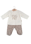 Babybol Baby Velour Hug Me 2 Piece Set, Cream