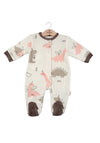 Babybol Baby Girl Velour Dino Sleepsuit, Cream
