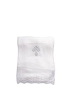 Snuggle Baby Embroidered Cross Christening Shawl, White