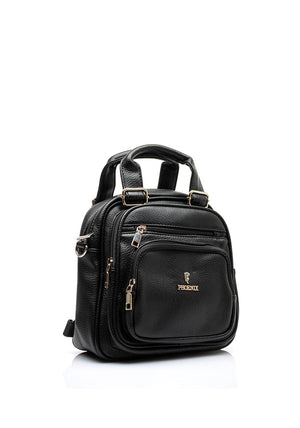 Zen Collection Multi Pocket Small Satchel Bag, Black