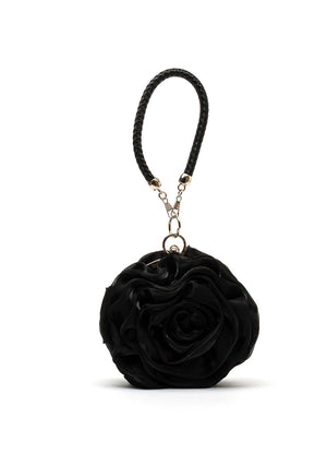 Zen Collection Satin Feel Rose Bag, Black
