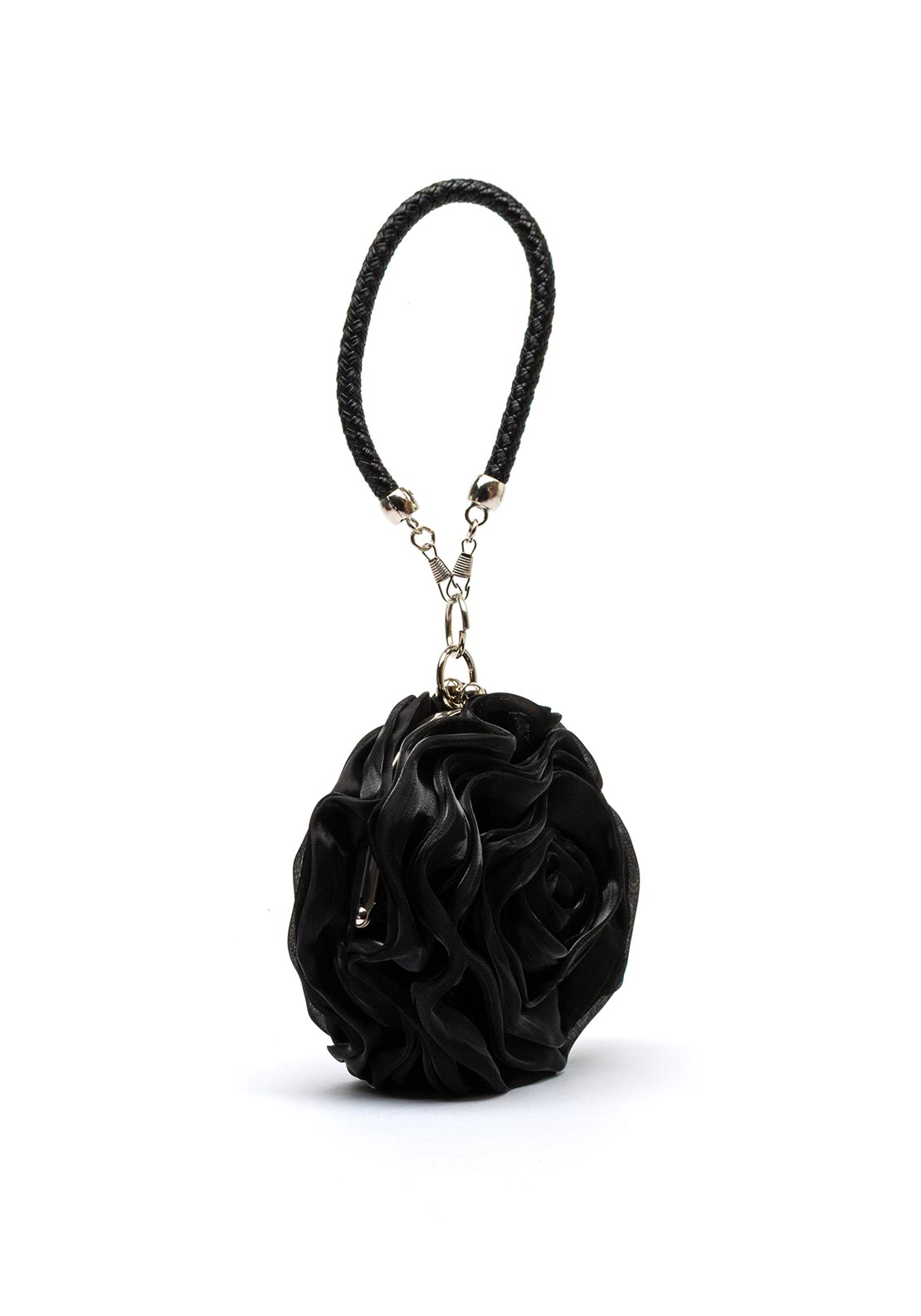 Zen Collection Satin Feel Rose Bag, Black