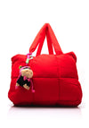 Zen Collection Puffer Zip Shopper Bag, Red