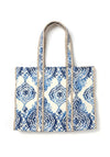 Zen Collection Demask Quilted Large Beach Bag, Blue