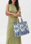 Zen Collection Demask Quilted Large Beach Bag, Blue